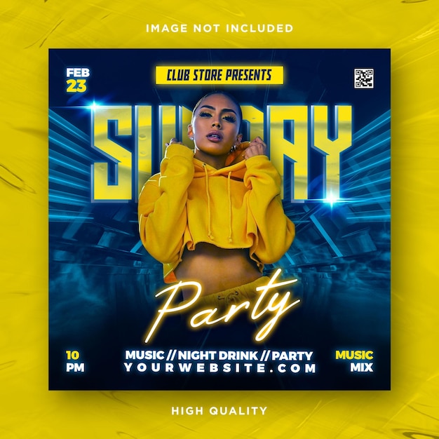 PSD night club party flyer template