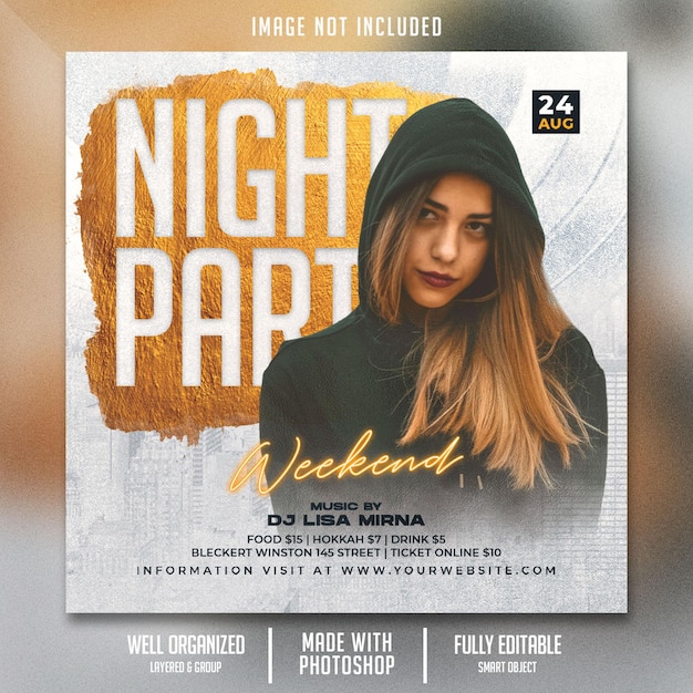 Night club party flyer template