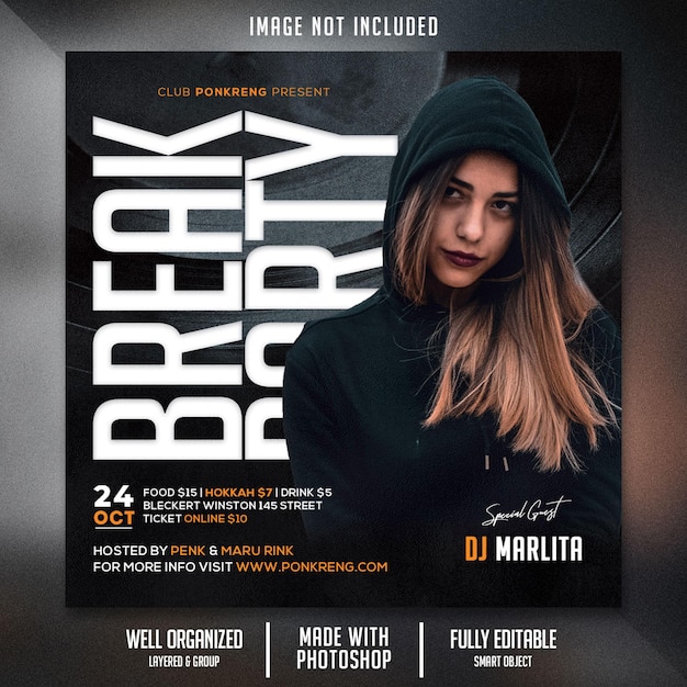 Night club party flyer template