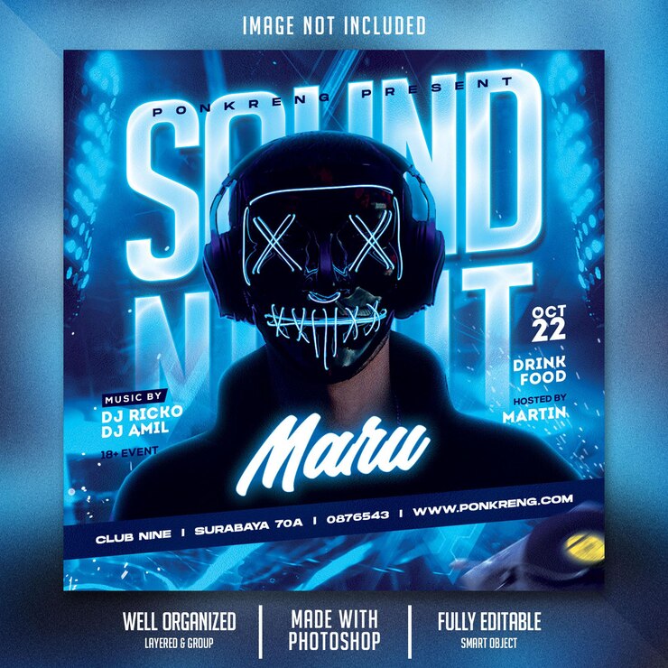 PSD night club party flyer