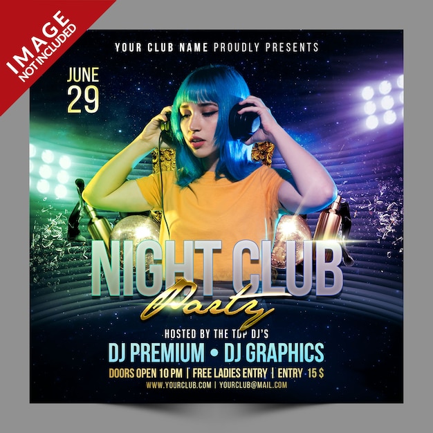 Night club party social psd media promotion template