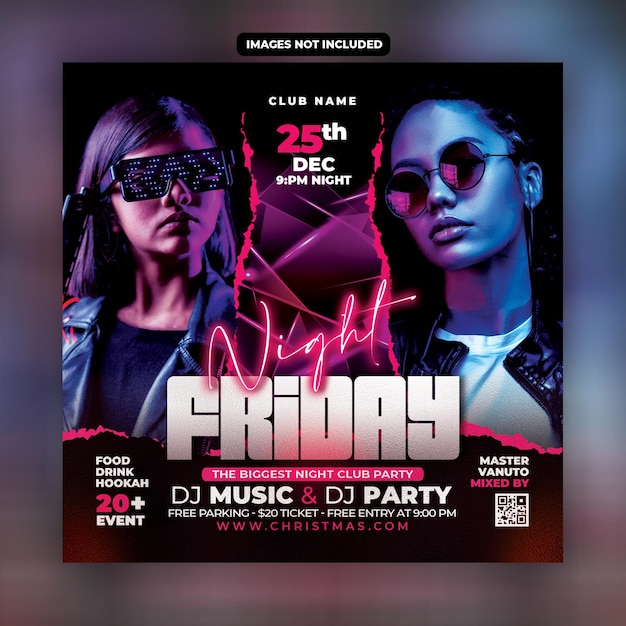 Night Club social media post template