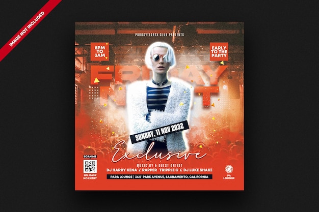 Night club socials media template