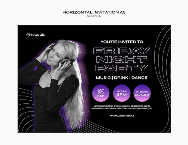 PSD night club template design