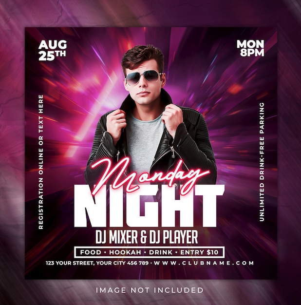 Night club template nmusic party flyer design