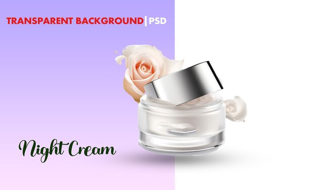 Night cream transparent psd