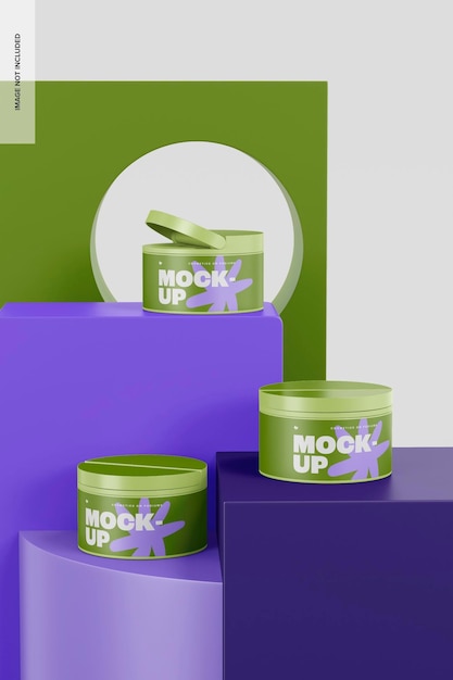 Night gel cream containers mockup