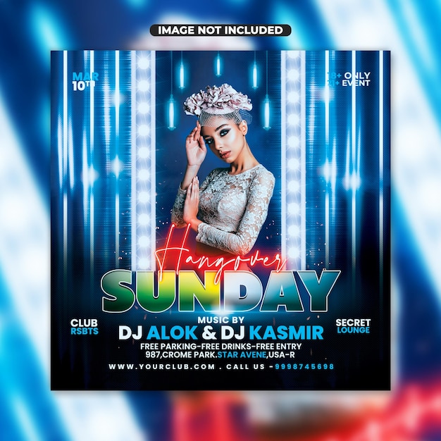 PSD night party club dj flyer template designs