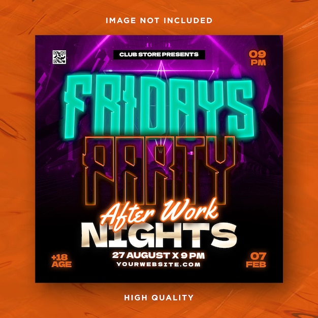 PSD night party flyer design