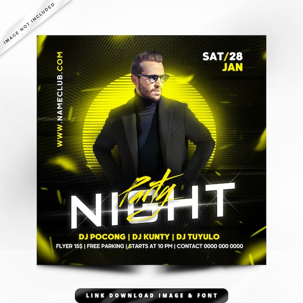 Night party flyer premium