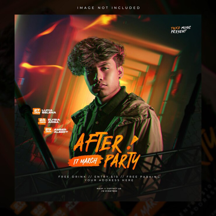night party flyer social media post