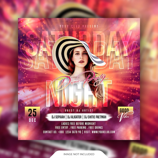 Night party flyer template and web banner template