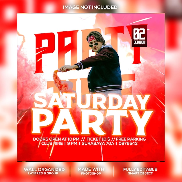Night party flyer template