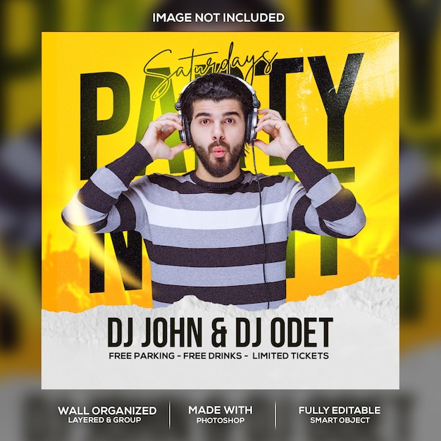 Night party flyer template