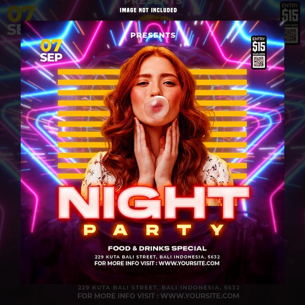 Night party flyer template