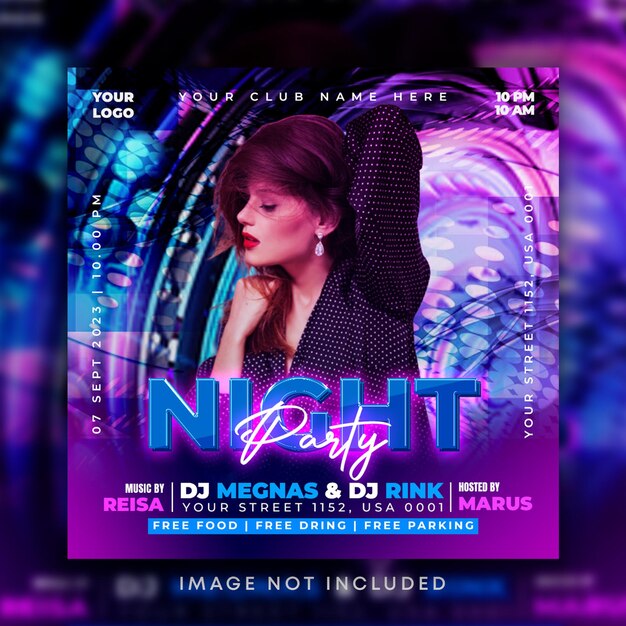 Night party flyer template