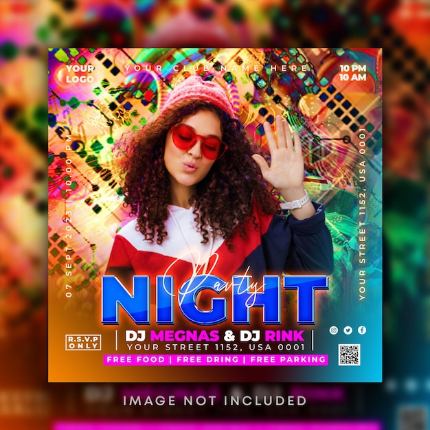 Night party flyer template