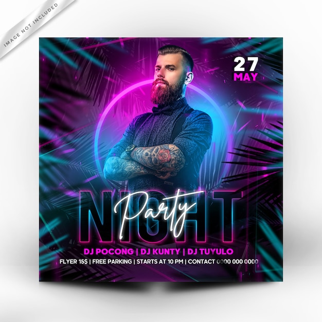 PSD night party flyer