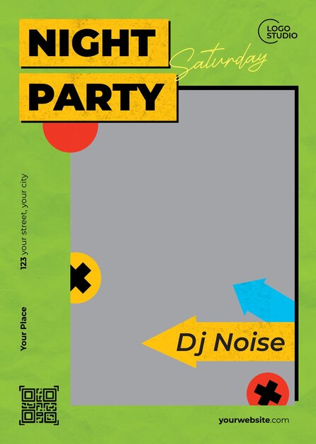 PSD night party flyer