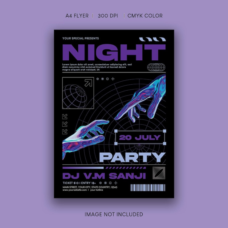 PSD night party flyer