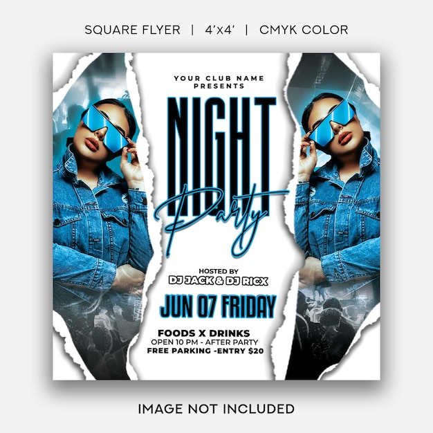 PSD night party flyer