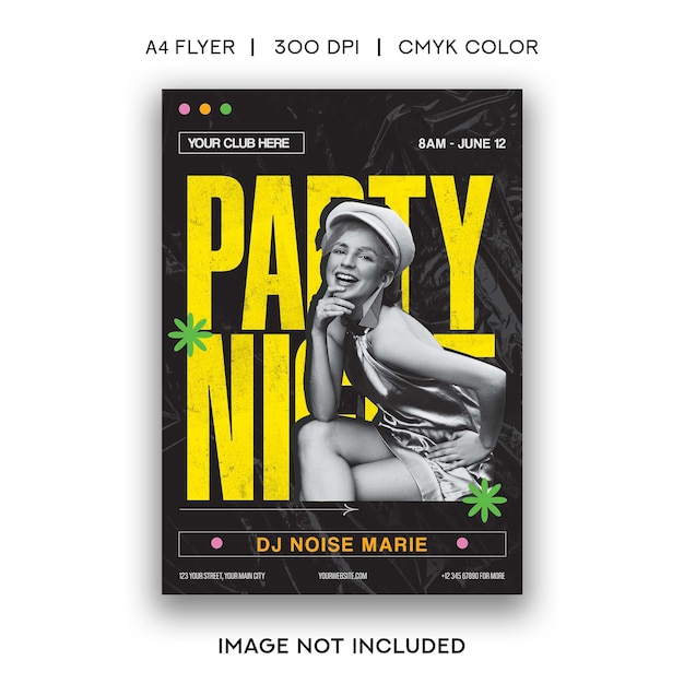 PSD night party flyer