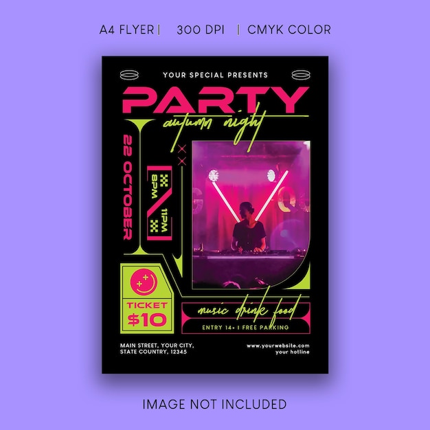 PSD night party flyer