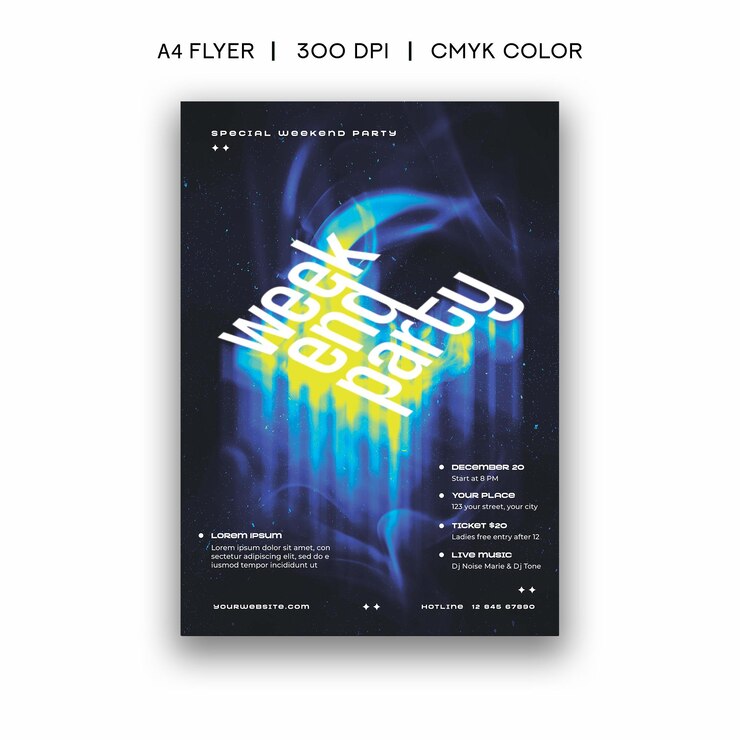 PSD night party flyer