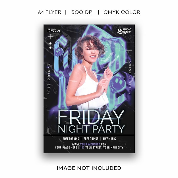 PSD night party flyer