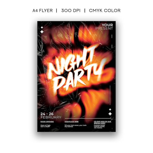 PSD night party flyer