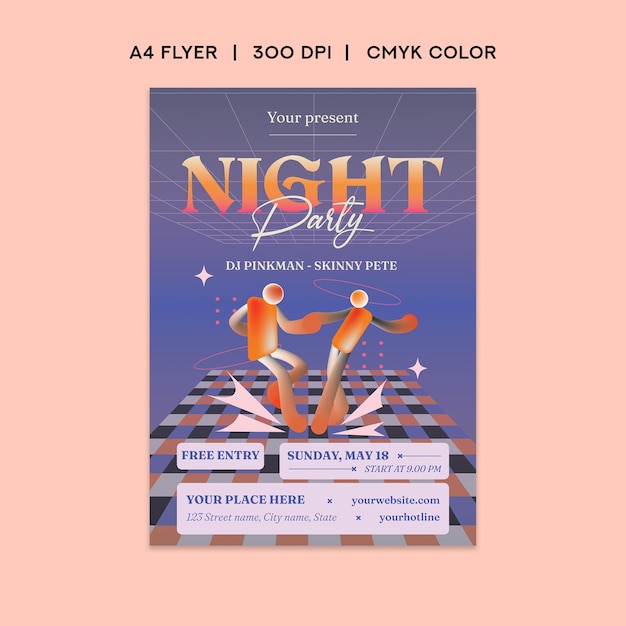 PSD night party flyer