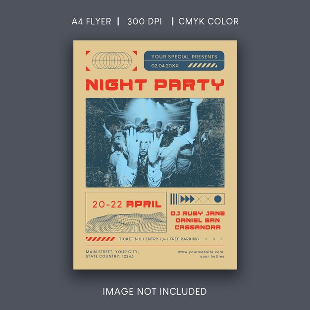 PSD night party flyer