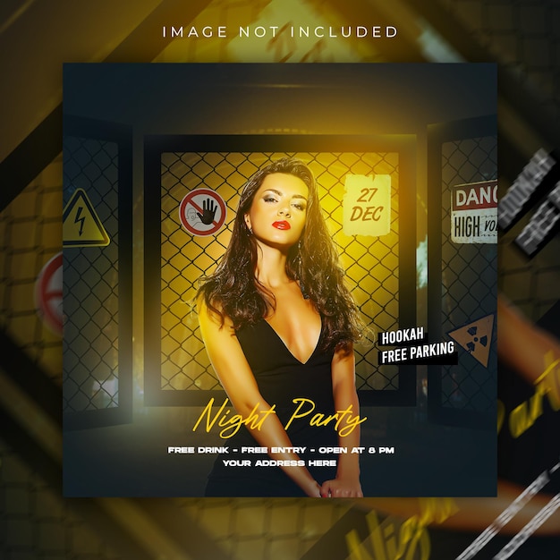 Night party instagram and flyer template