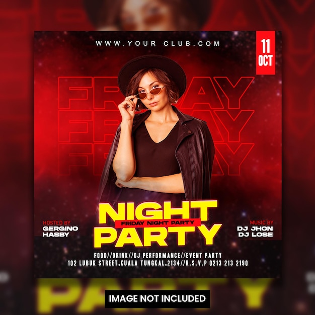 Night party instagram post promotion