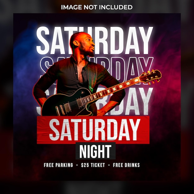 Night party music banner for social media template