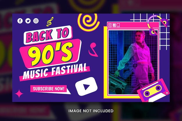 PSD night party poster 90s design youtube thumbnail