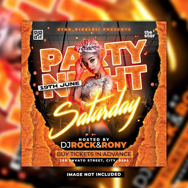 Night party saturday club dj flyer template designs