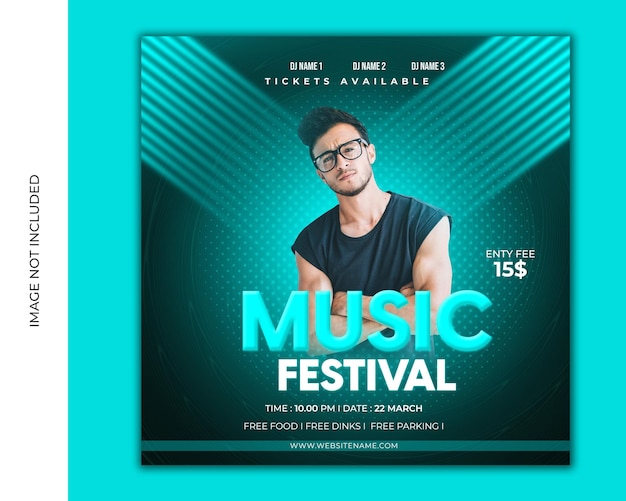 PSD night party social media post template