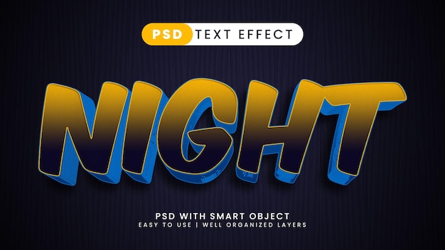 Night party text effect editable dance and music text style