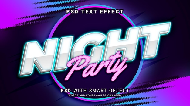 Night party text effect