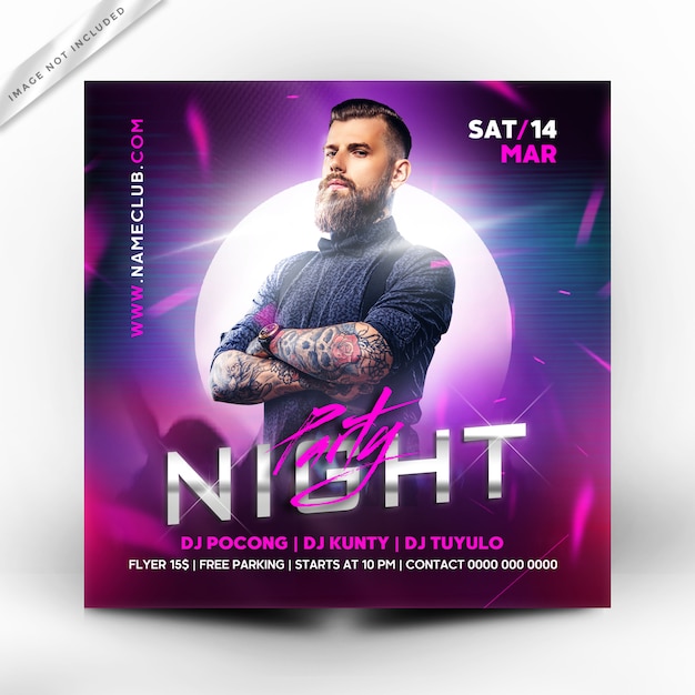 Night Party Ulotka Lub Szablon Plakatu