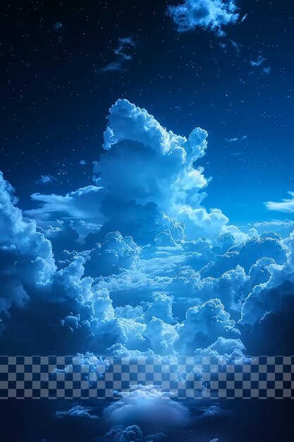 PSD a night sky with clouds and stars