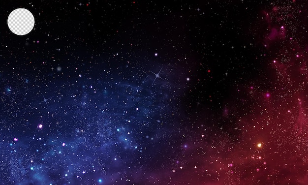 Night starry sky transparent background