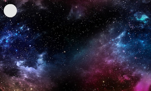 PSD night starry sky transparent background