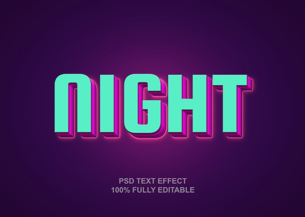 night style text effect template