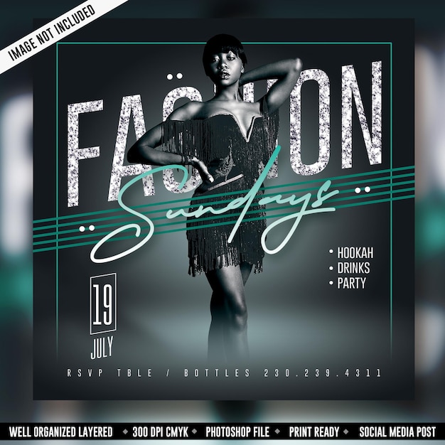 PSD nightclub fashion flyer template psd