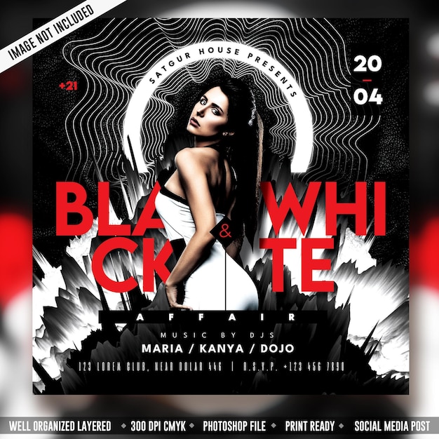 Nightclub party flyer template social media banner