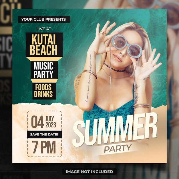 PSD nightclub party social media post flyer template