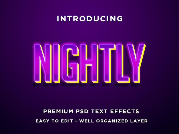 Шаблоны текстовых эффектов Nightly Purple