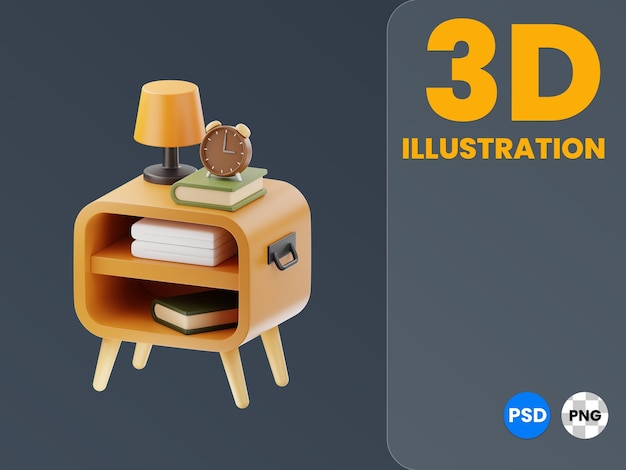 ナイト スタンド 3 d イラストレーションのレンダリング